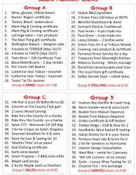 Silent Auction Items that will be at Grapes Balls of Fire